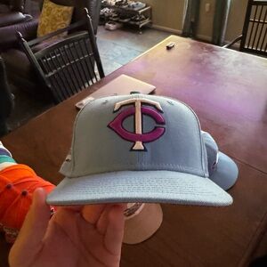 New Era Light Blue and Purple Cap 7 1/8